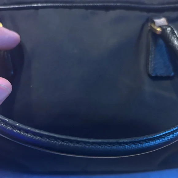 Prada $25 start Vintage Black Nylon Tote with Gold Accents - Picture 11 of 17